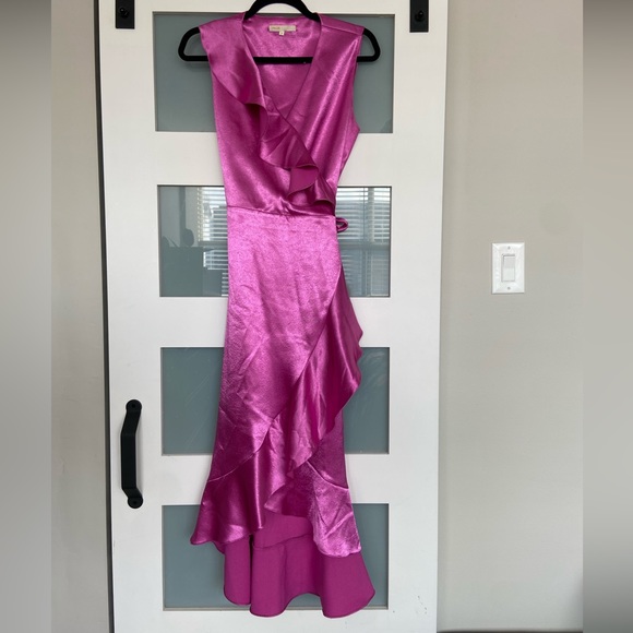 Maje Ripple Fuchsia wrap dress - Picture 12 of 15